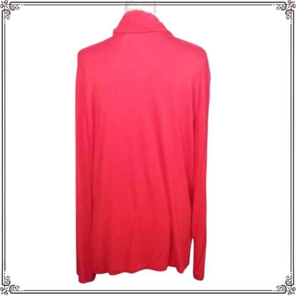 New York & Co Red Oversized Jersey Turtle Neck Top Size XL - Picture 4 of 7